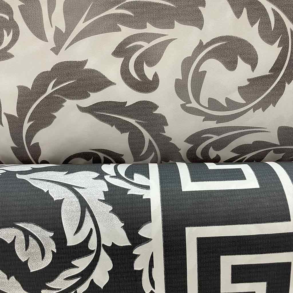 پارچه ملحفه ای سفید گل طوسی