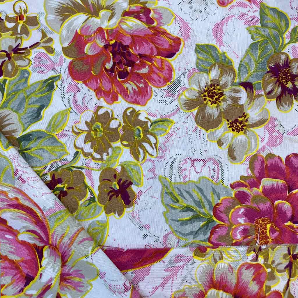 پارچه ملحفه ای طرح گل درشت رنگی