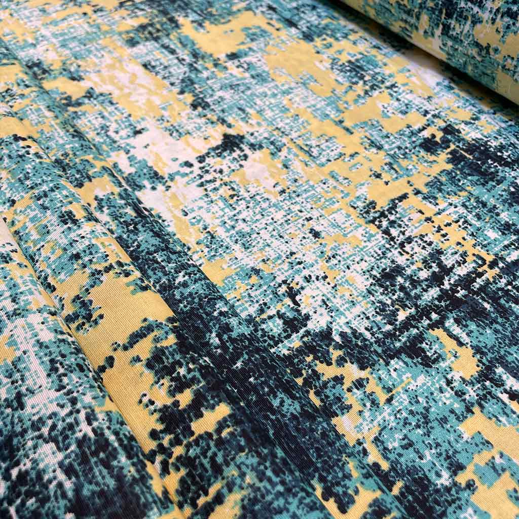 پارچه ملحفه ای طرح درهم زرد و سبز