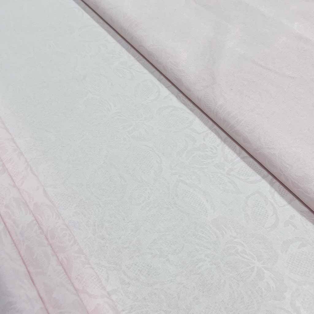 پارچه ملحفه ای تک رنگ  طرحدار صورتی