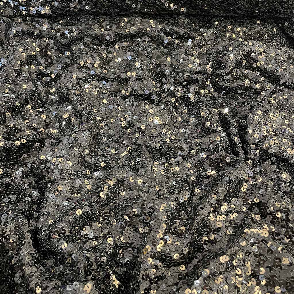 پارچه گیپور پولکی رنگ مشکی