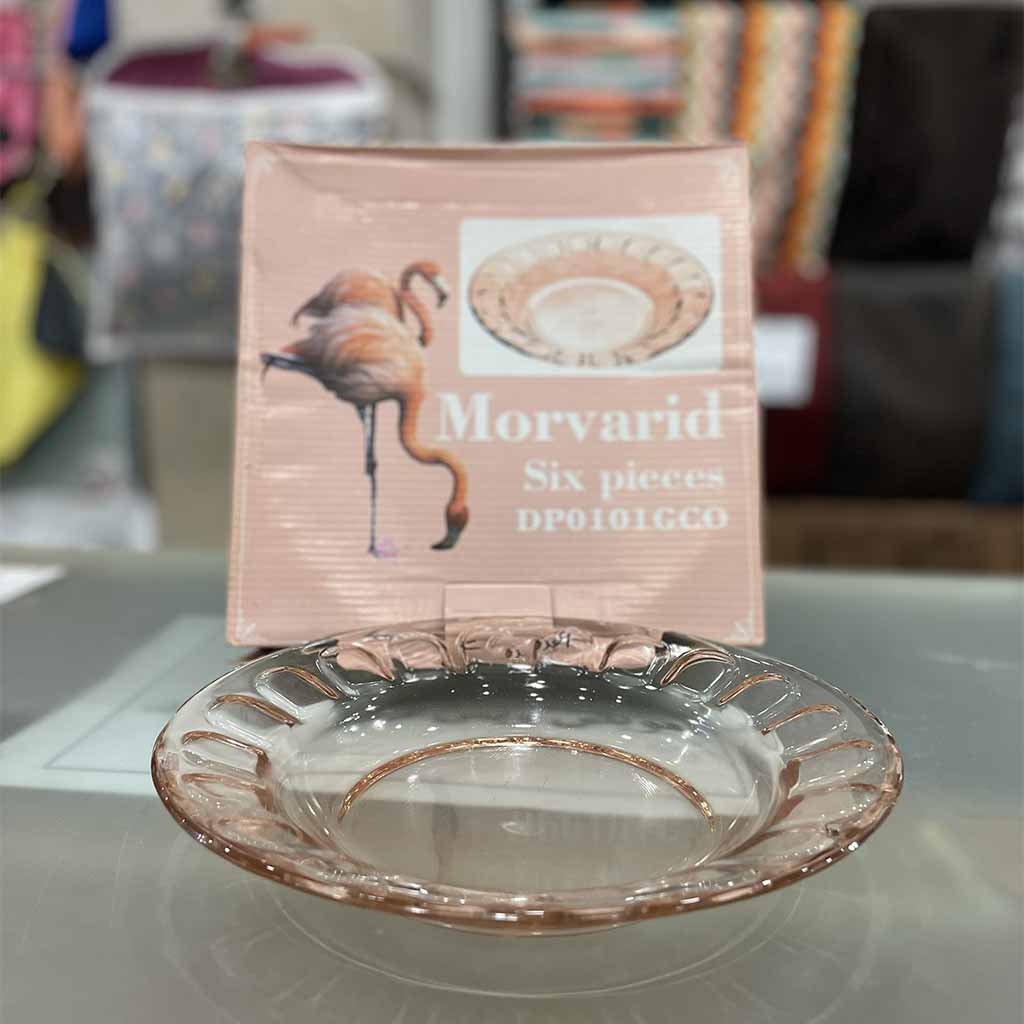 خورشت خوری بلور صورتی مروارید