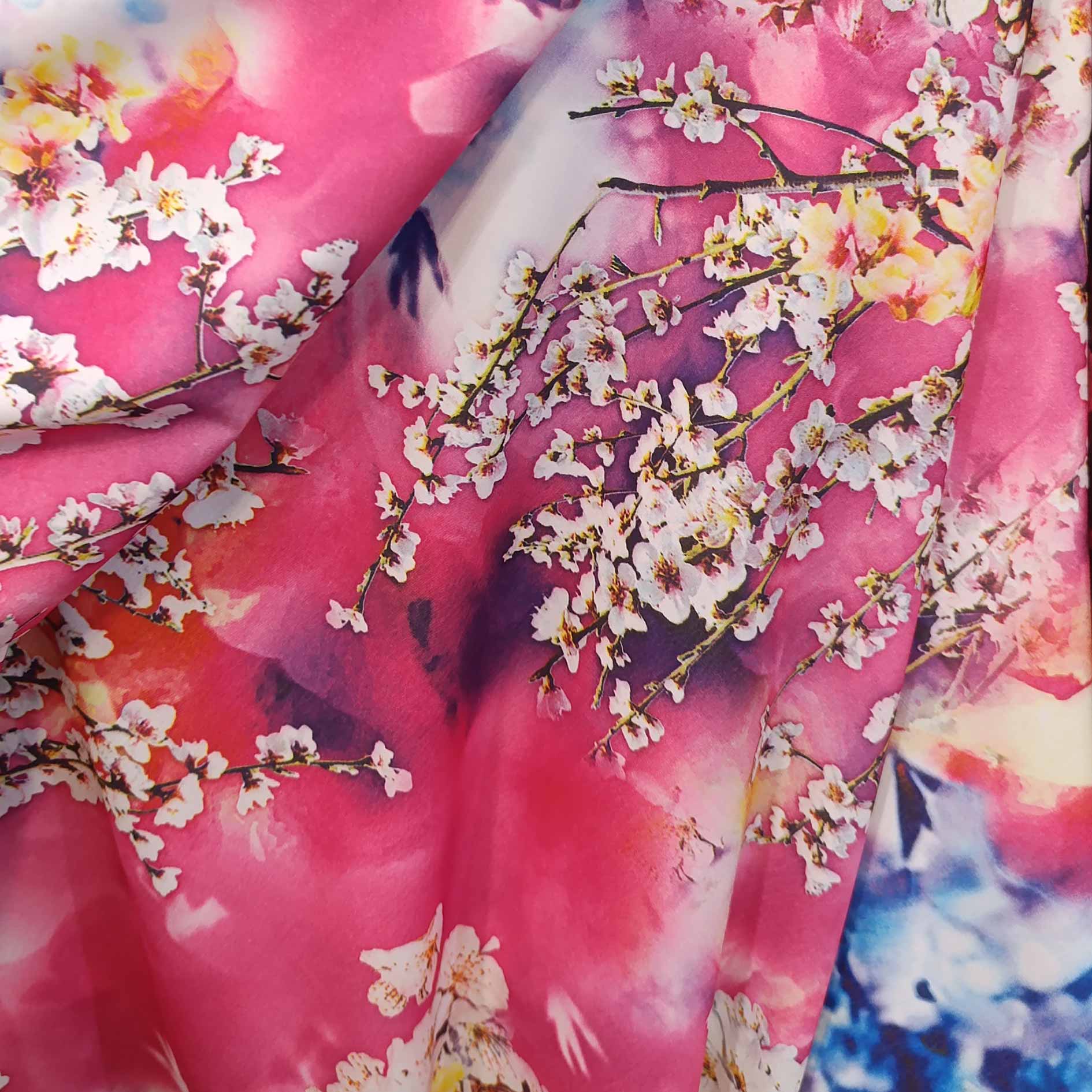 پارچه کرپ بوگاتی طرح گل