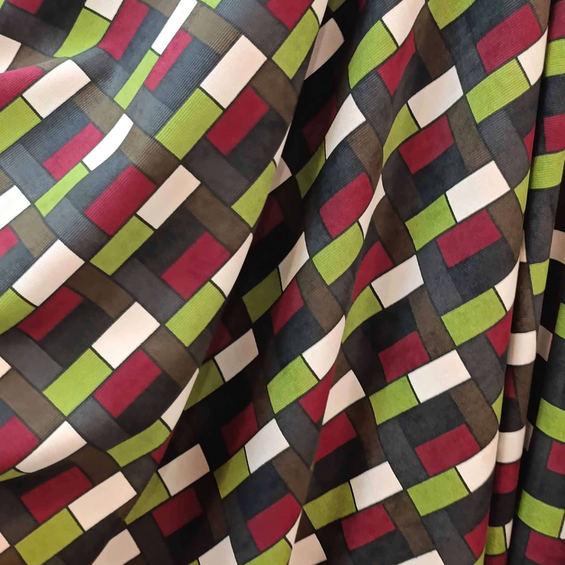 پارچه مخمل کبریتی طرح آجری