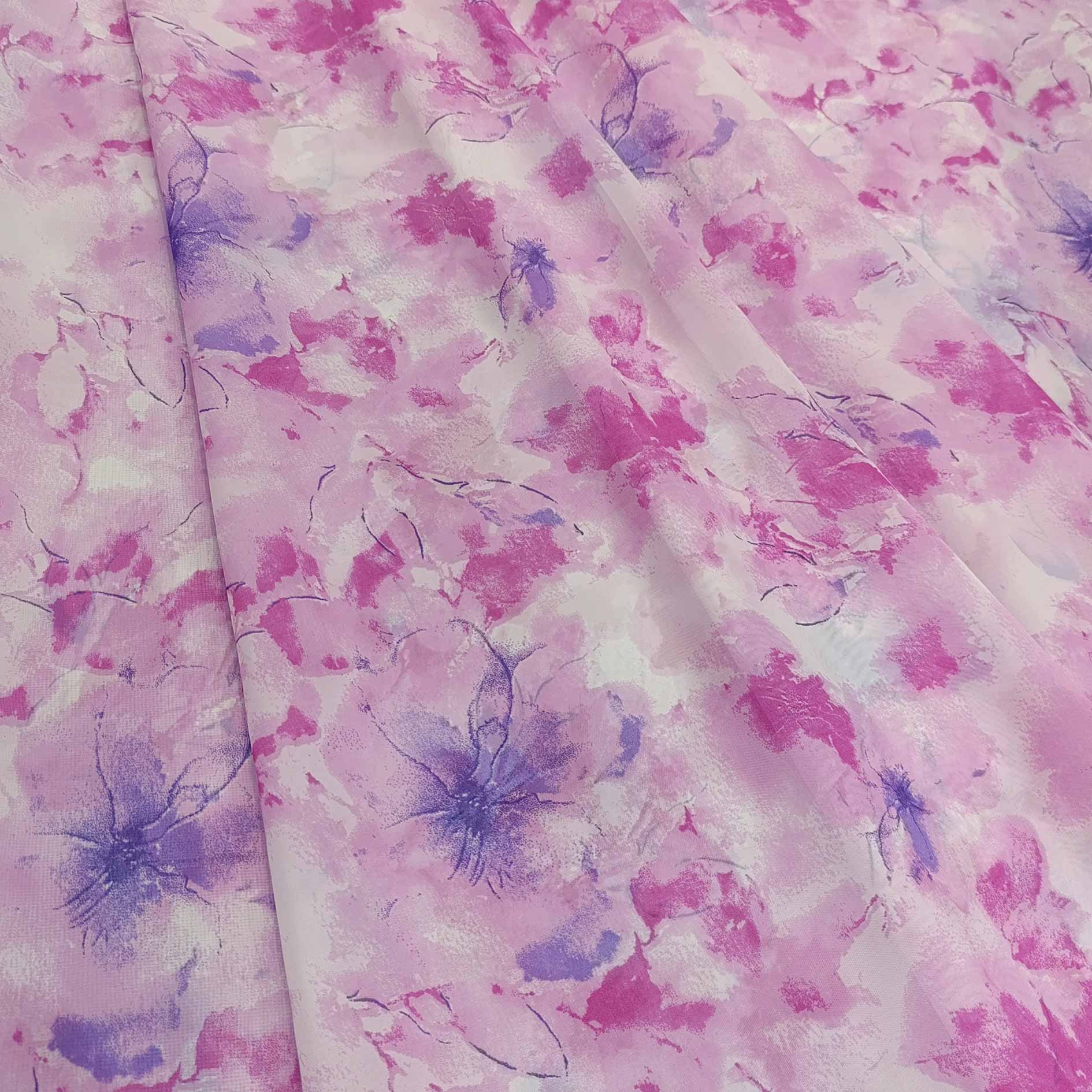 پارچه پرده ای حریر طرح گل